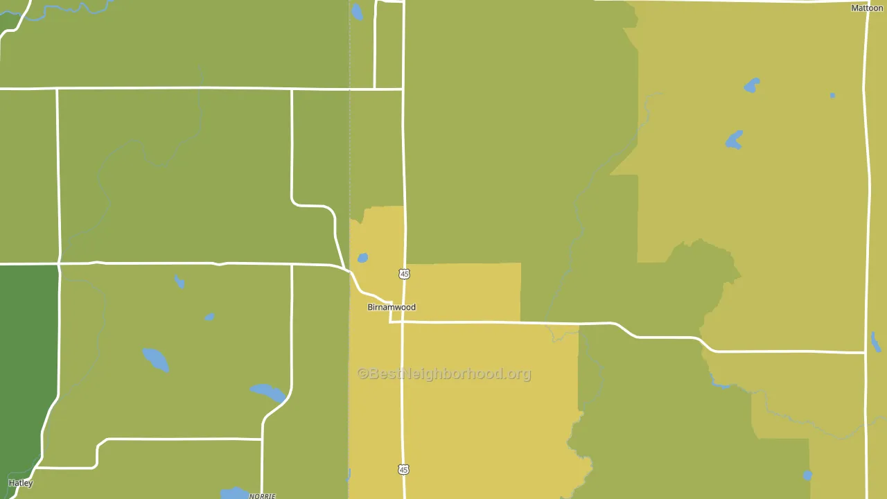 54414, WI block-group voter-turnout map