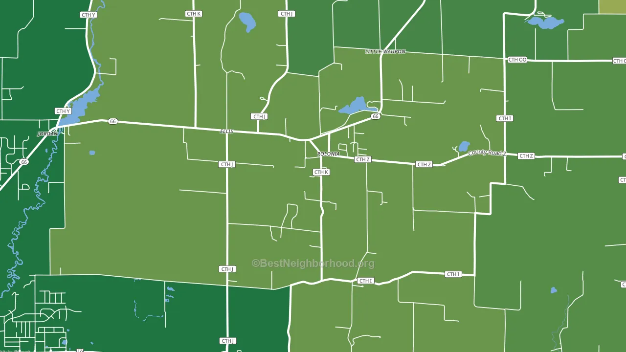 54423, WI block-group voter-turnout map