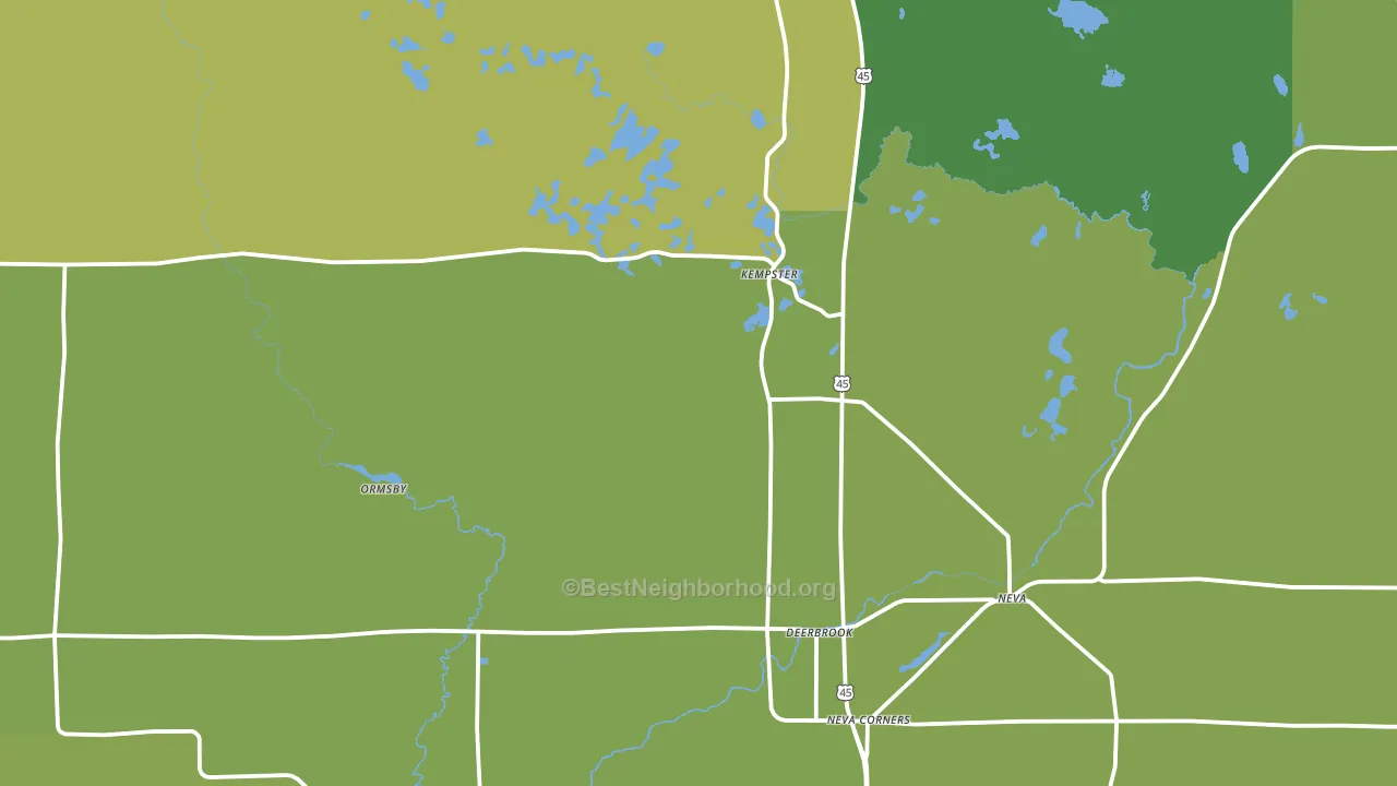 54424, WI block-group voter-turnout map