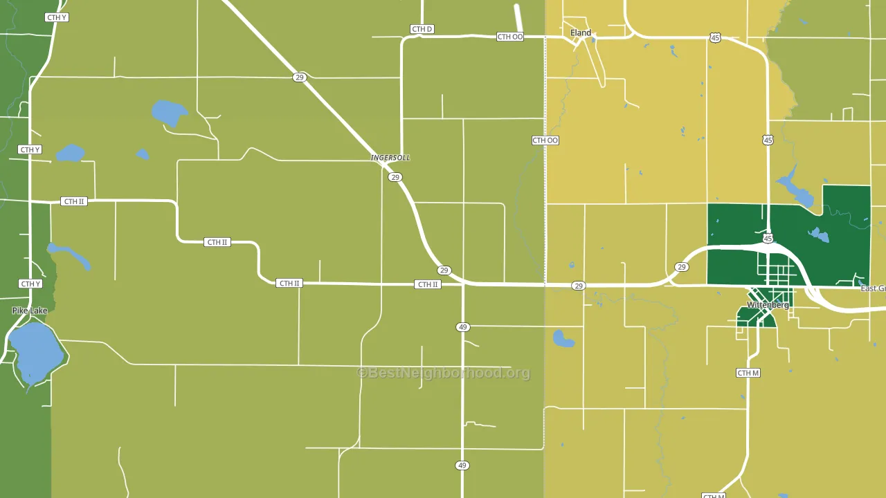 54427, WI block-group voter-turnout map