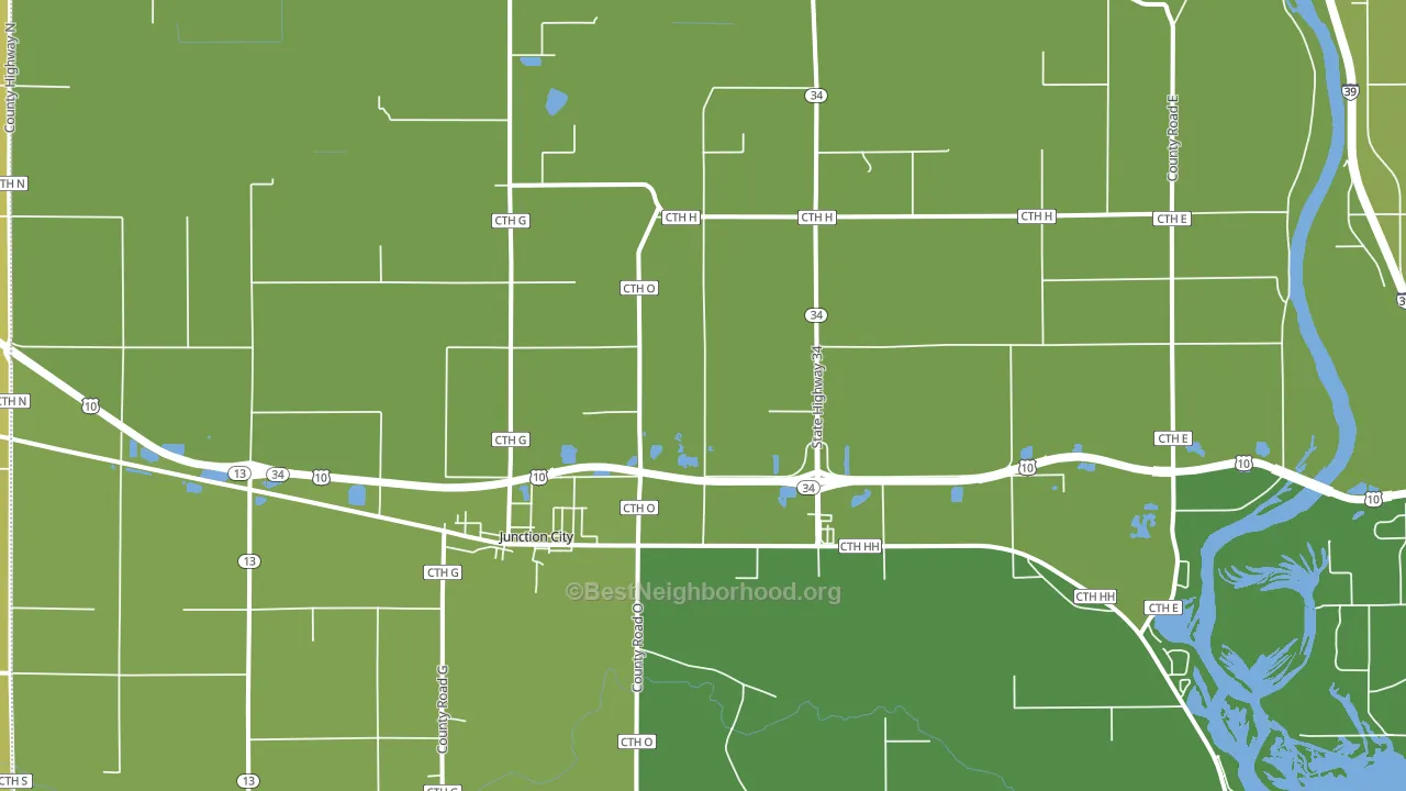 54443, WI block-group voter-turnout map