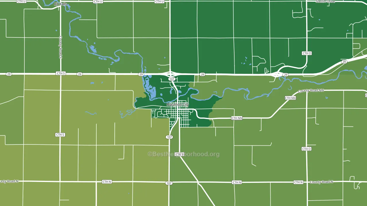 54448, WI block-group voter-turnout map