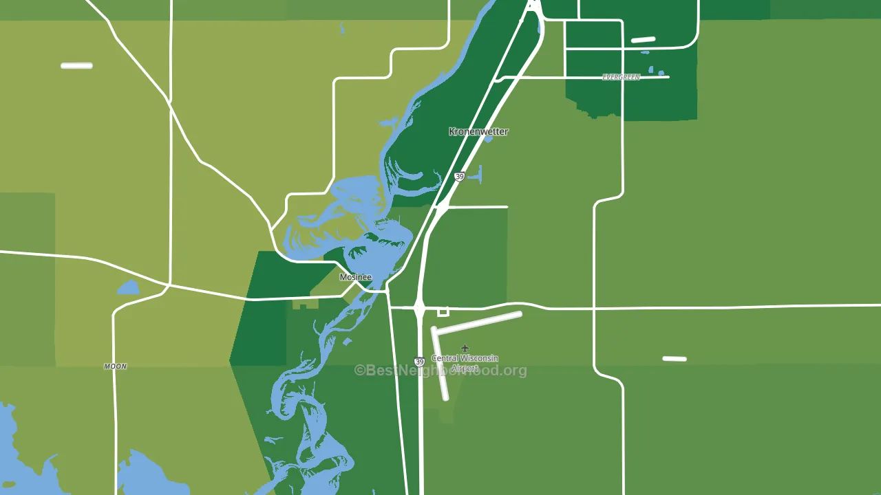 54455, WI block-group voter-turnout map