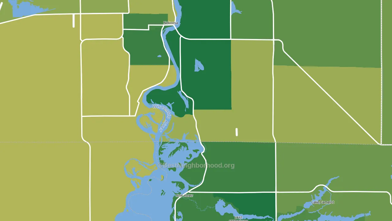 54457, WI block-group voter-turnout map