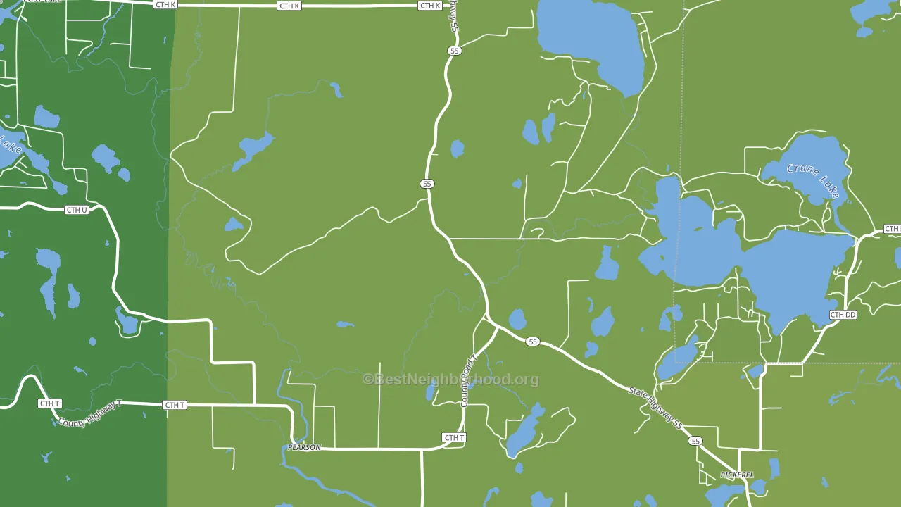 54462, WI block-group voter-turnout map