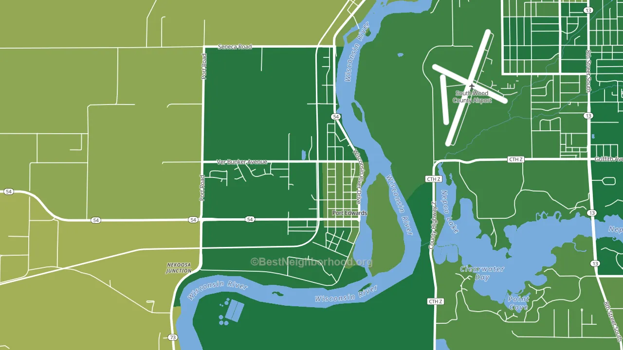 54469, WI block-group voter-turnout map