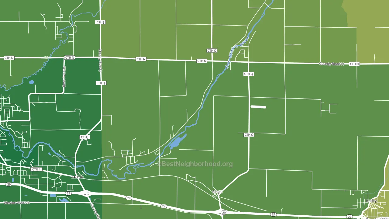54471, WI block-group voter-turnout map