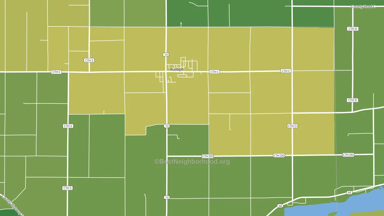 54475, WI block-group voter-turnout map
