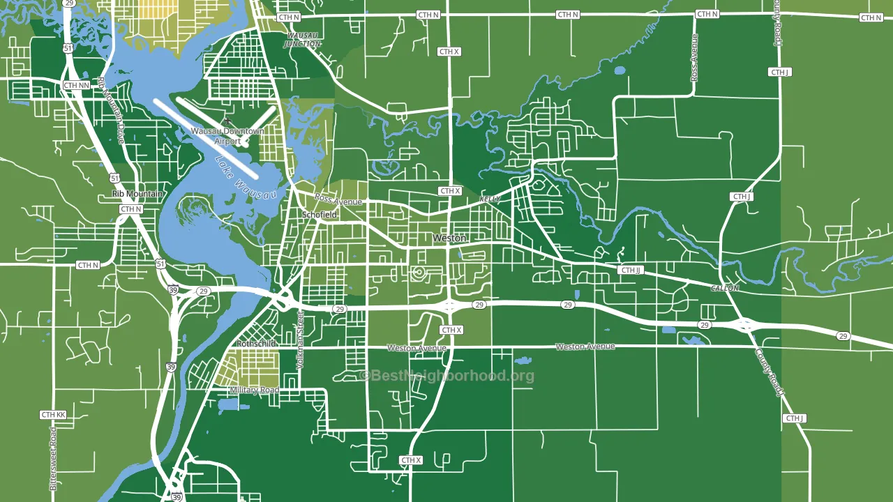 54476, WI block-group voter-turnout map