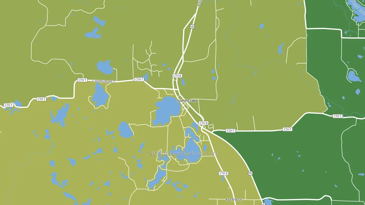 54485, WI block-group voter-turnout map