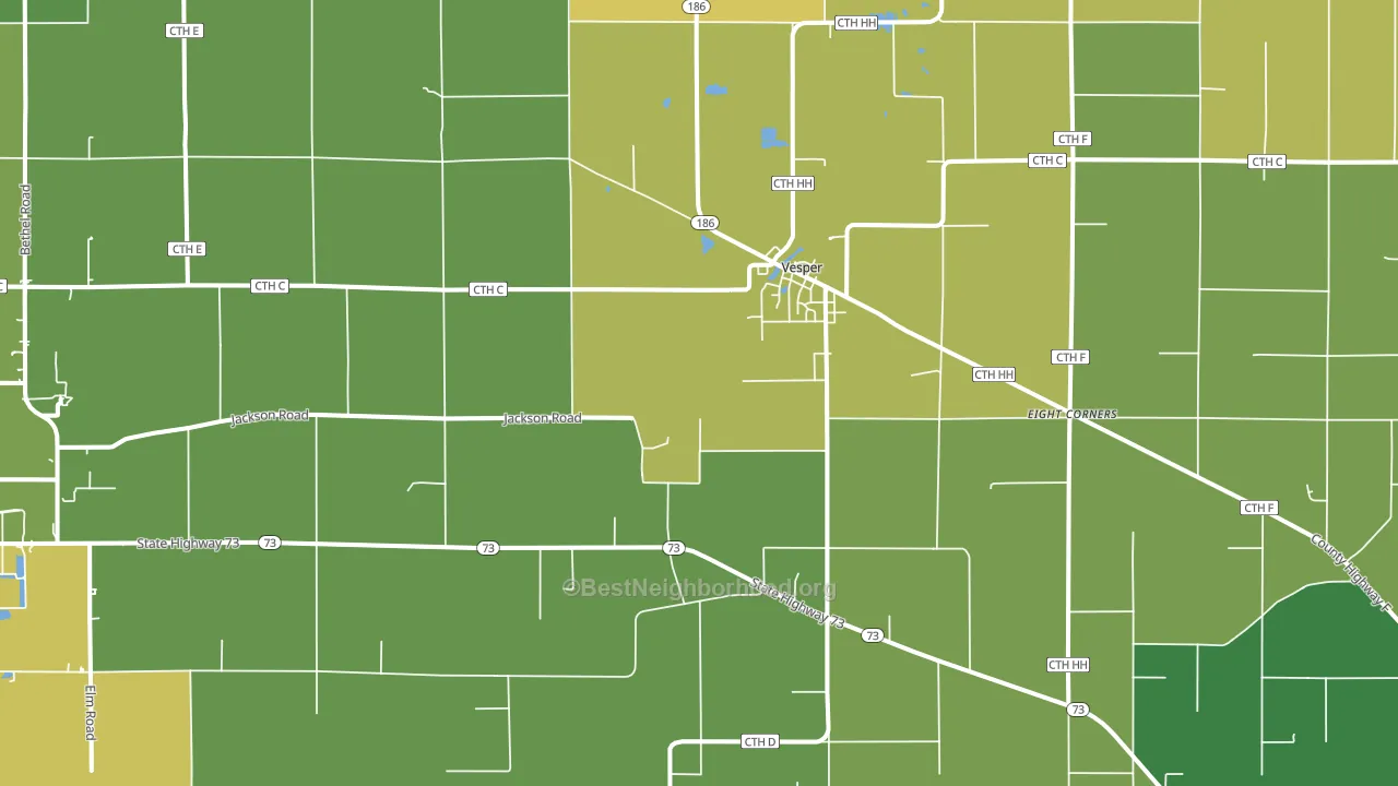 54489, WI block-group voter-turnout map