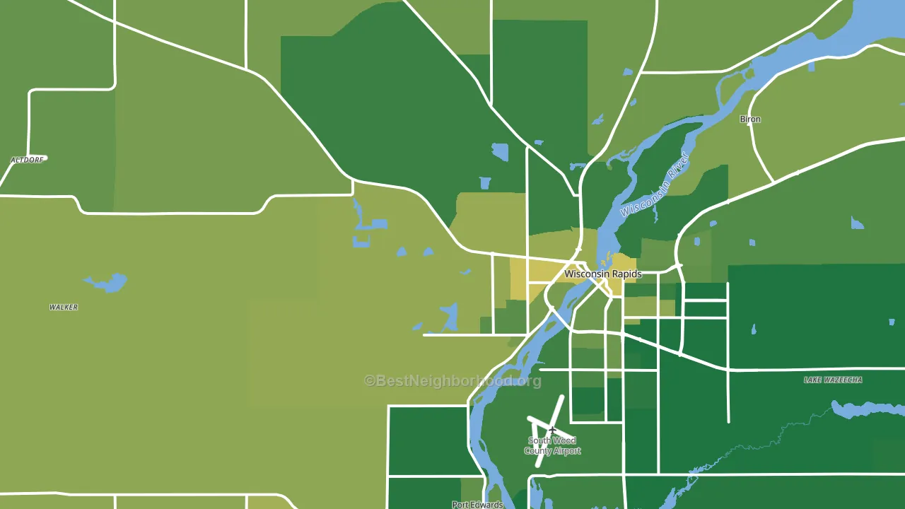 54495, WI block-group voter-turnout map