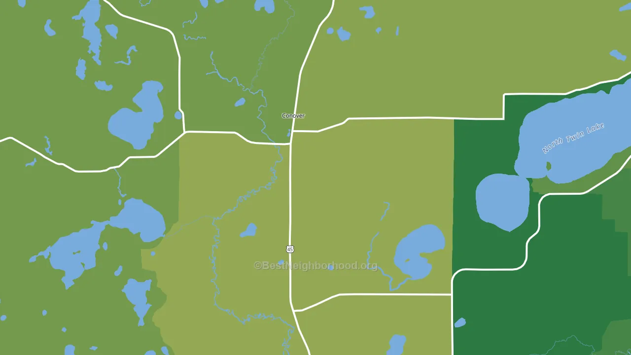 54519, WI block-group voter-turnout map