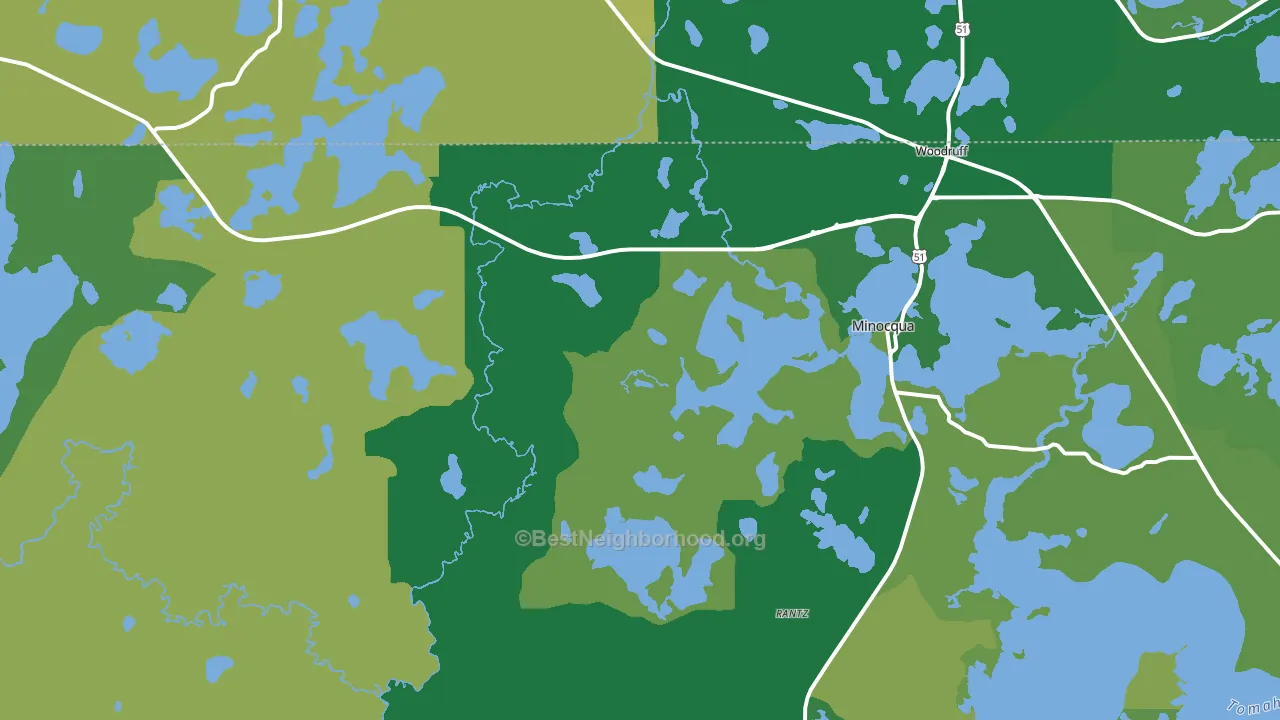 54548, WI block-group voter-turnout map