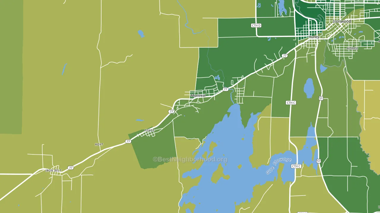 54550, WI block-group voter-turnout map