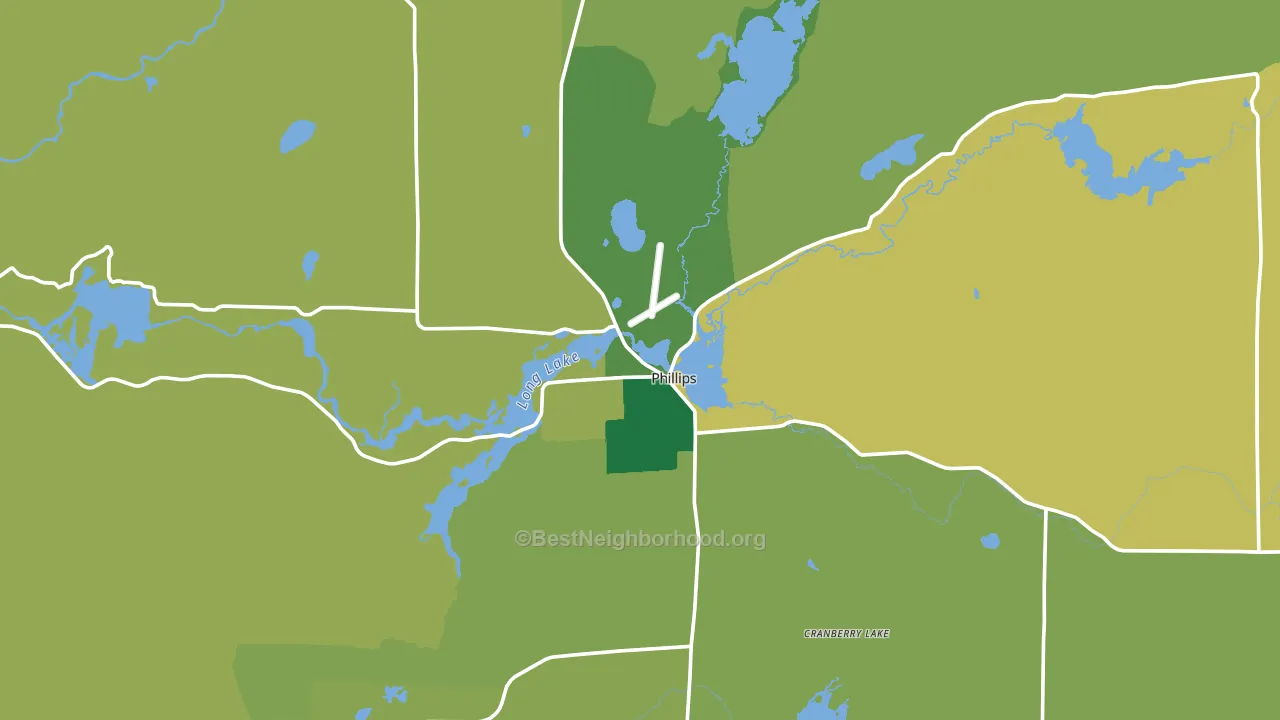 54555, WI block-group voter-turnout map