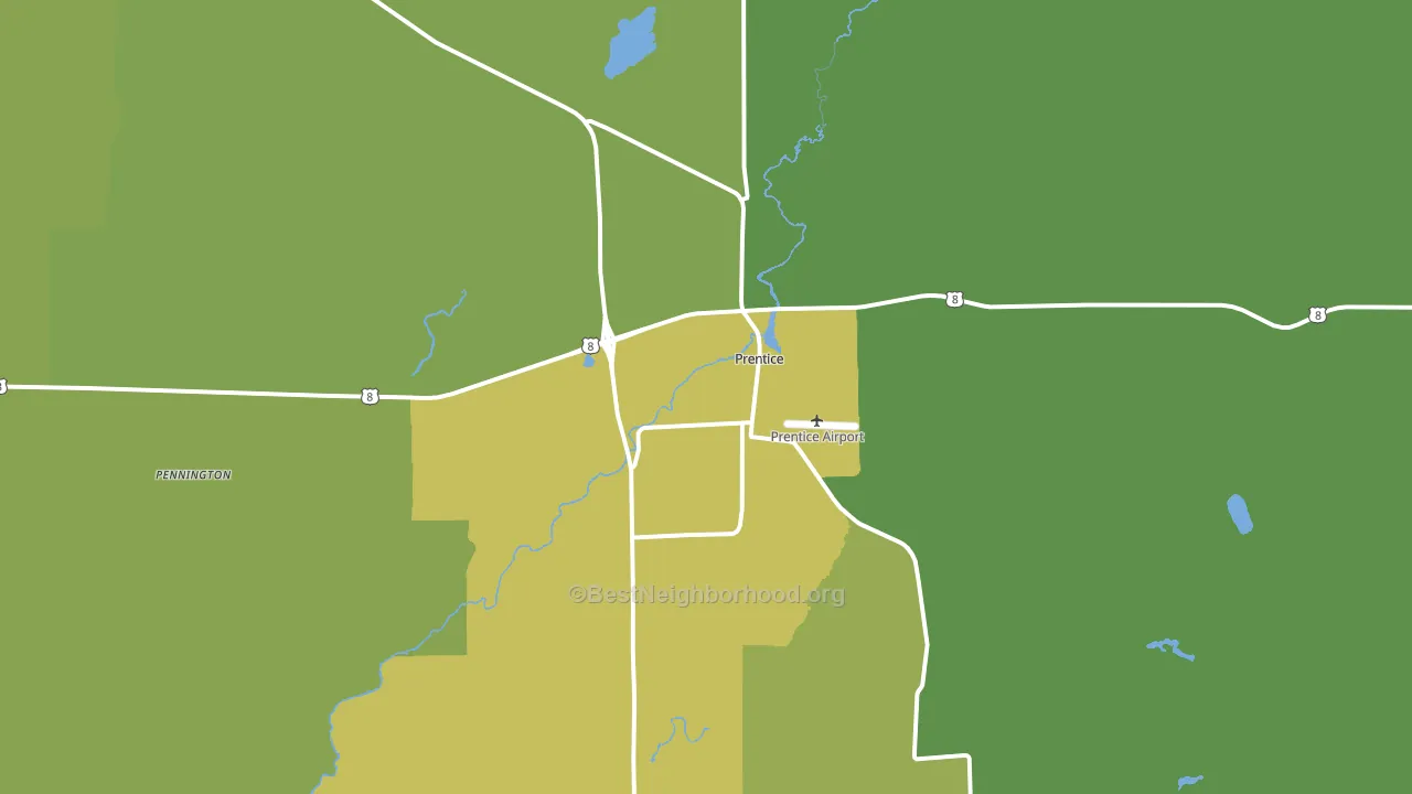 54556, WI block-group voter-turnout map