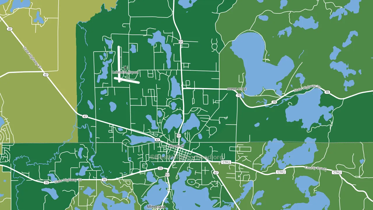 54568, WI block-group voter-turnout map