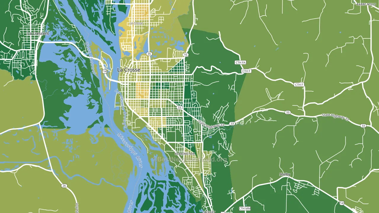 54601, WI block-group voter-turnout map