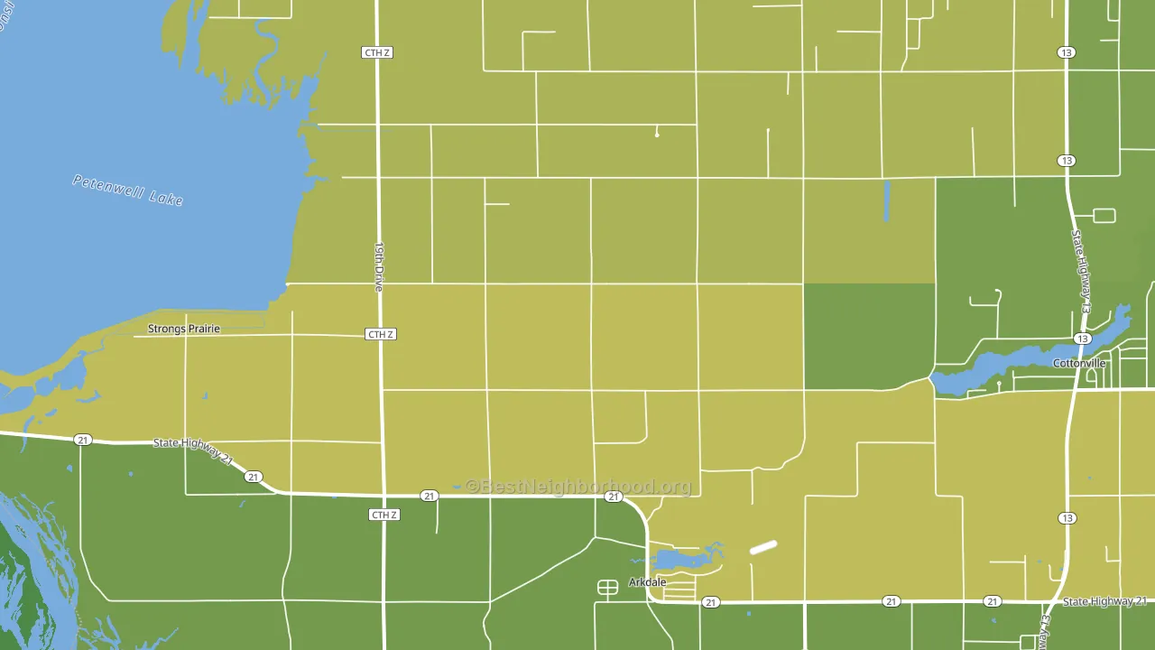 54613, WI block-group voter-turnout map