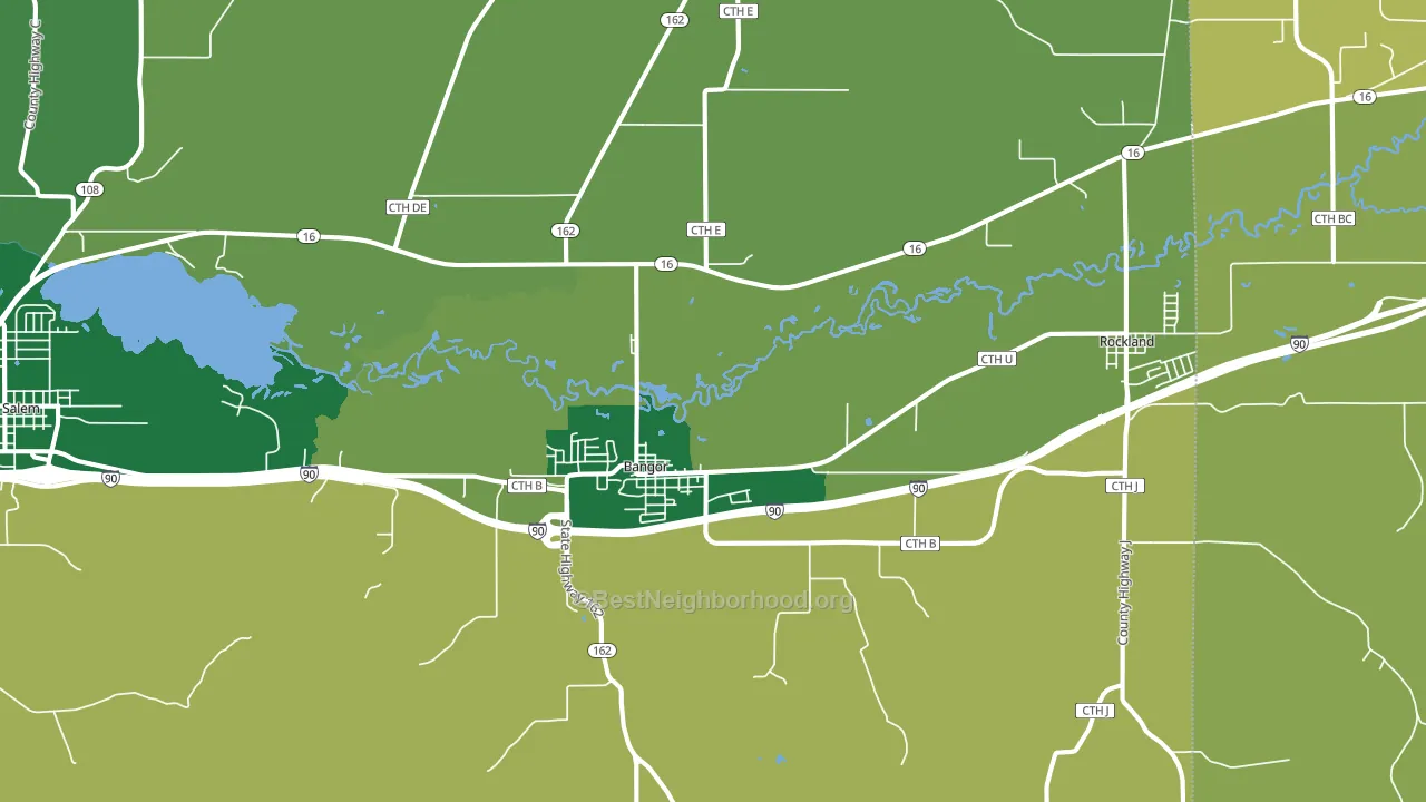 54614, WI block-group voter-turnout map