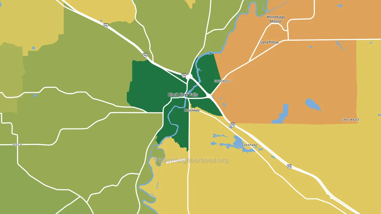 54615, WI block-group voter-turnout map