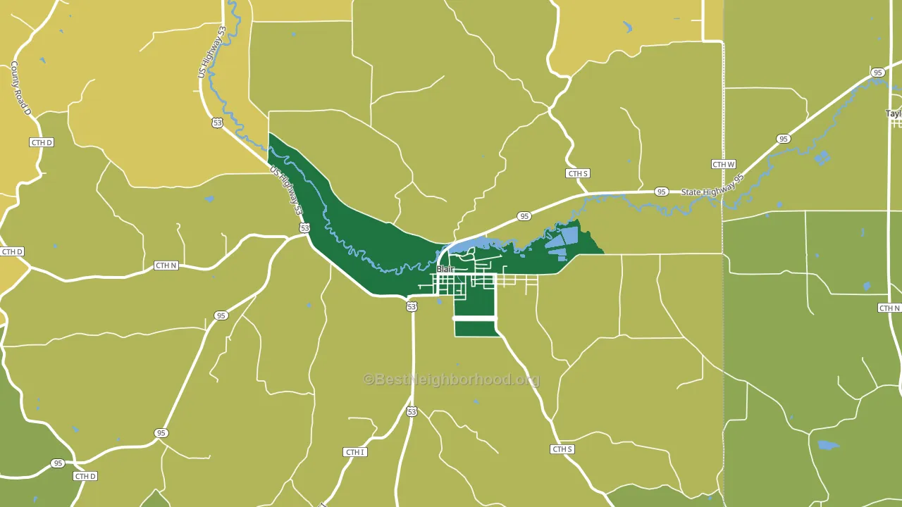 54616, WI block-group voter-turnout map