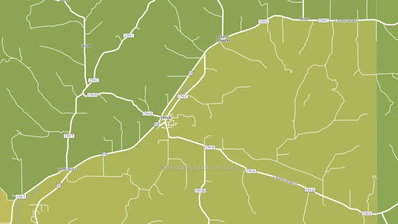 54627, WI block-group voter-turnout map