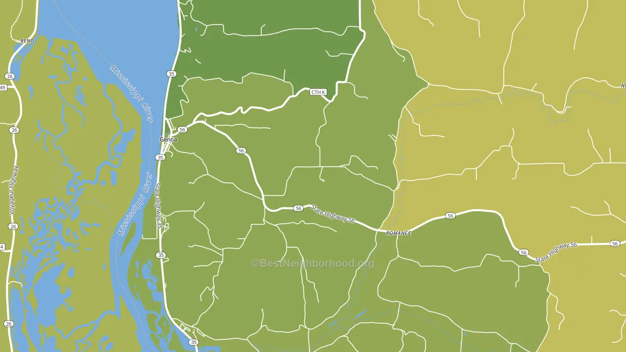 54632, WI block-group voter-turnout map
