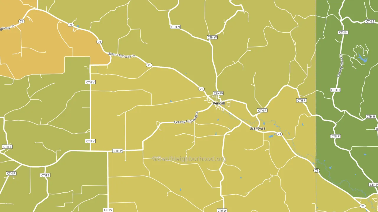 54638, WI block-group voter-turnout map