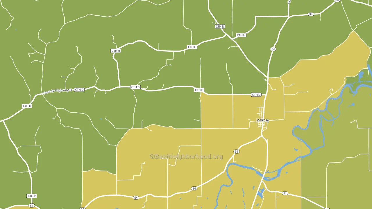 54642, WI block-group voter-turnout map