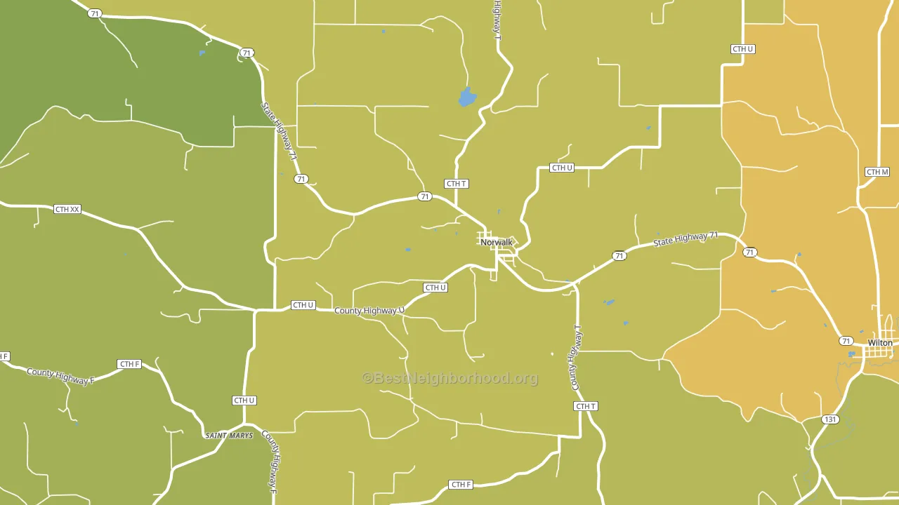 54648, WI block-group voter-turnout map