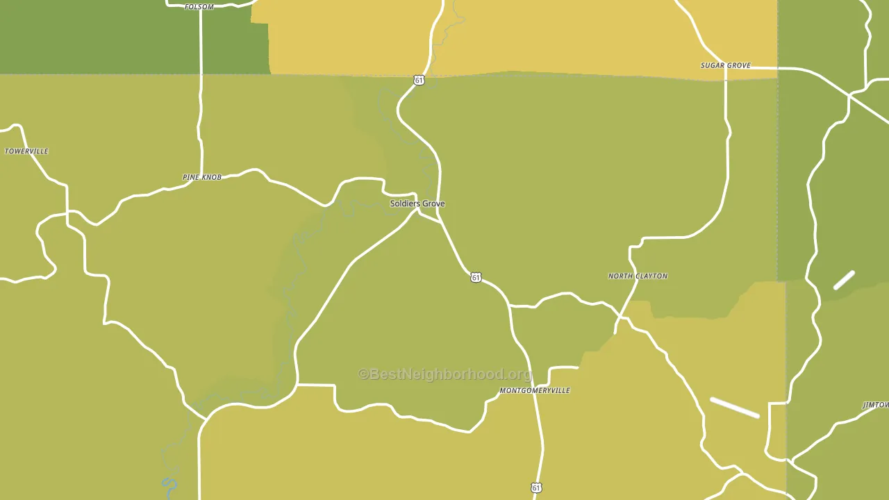 54655, WI block-group voter-turnout map