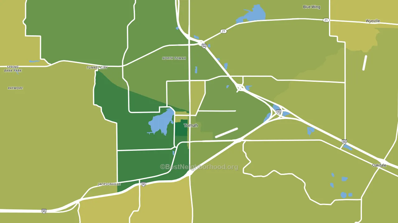 54660, WI block-group voter-turnout map