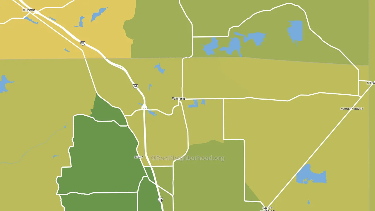 54666, WI block-group voter-turnout map