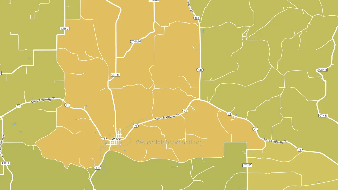 54670, WI block-group voter-turnout map
