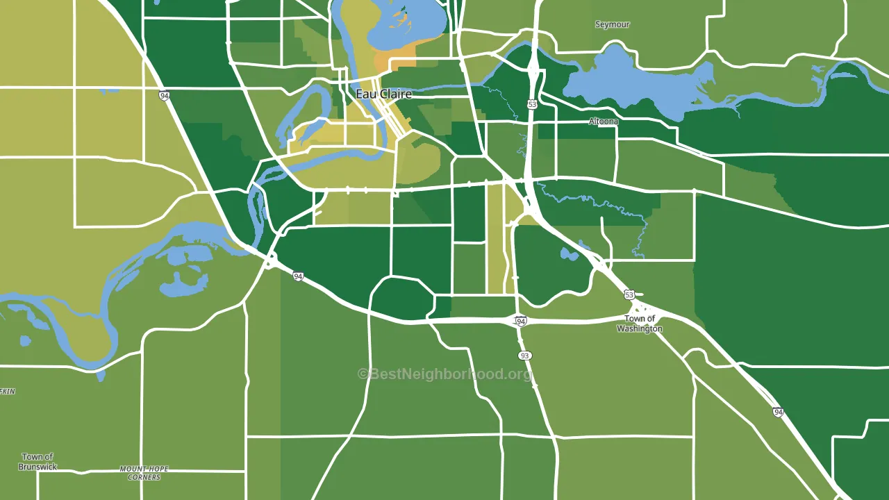 54701, WI block-group voter-turnout map