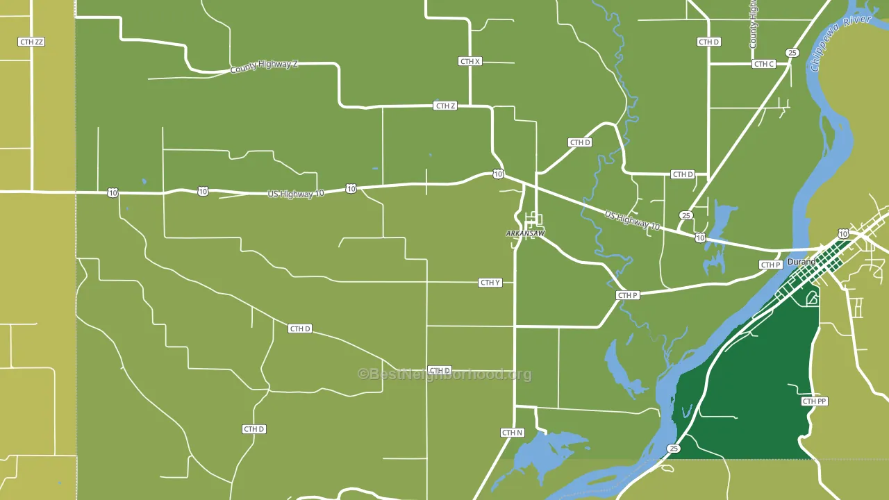 54721, WI block-group voter-turnout map