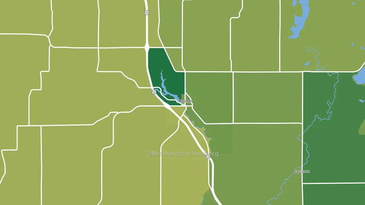 54724, WI block-group voter-turnout map