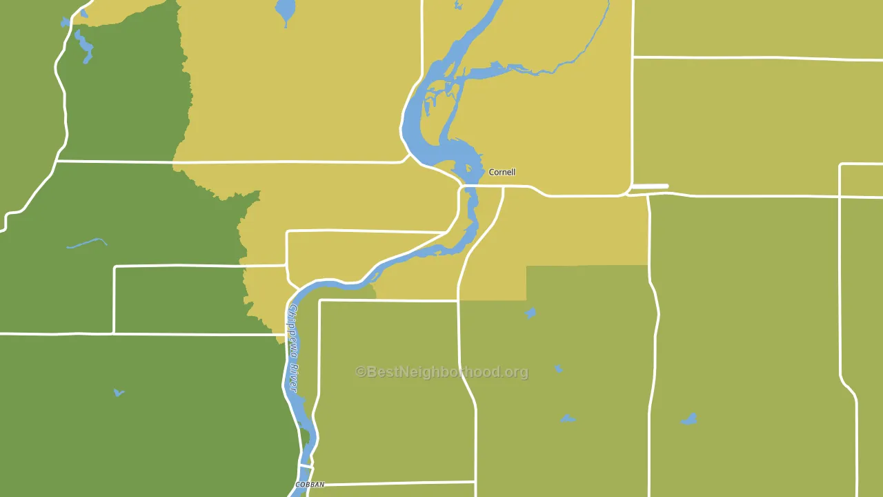 54732, WI block-group voter-turnout map