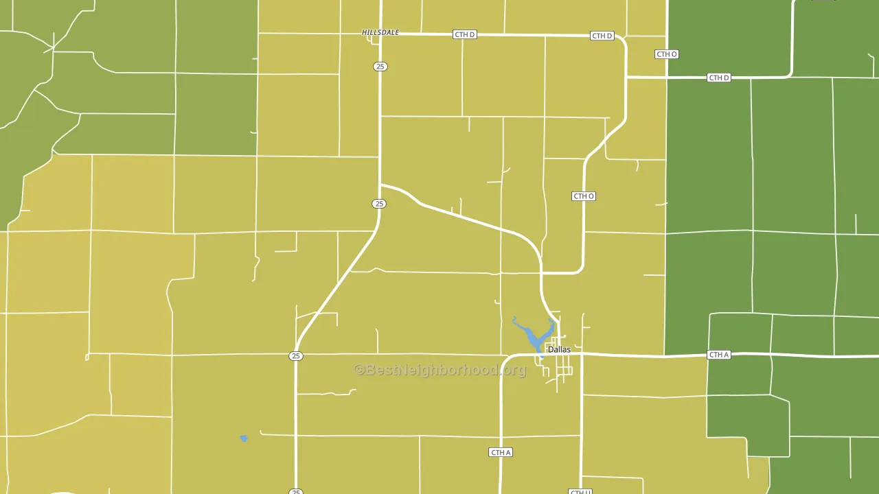 54733, WI block-group voter-turnout map