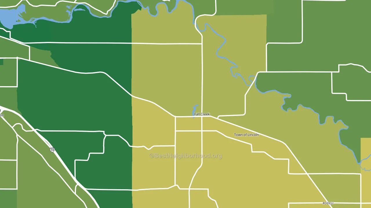 54742, WI block-group voter-turnout map