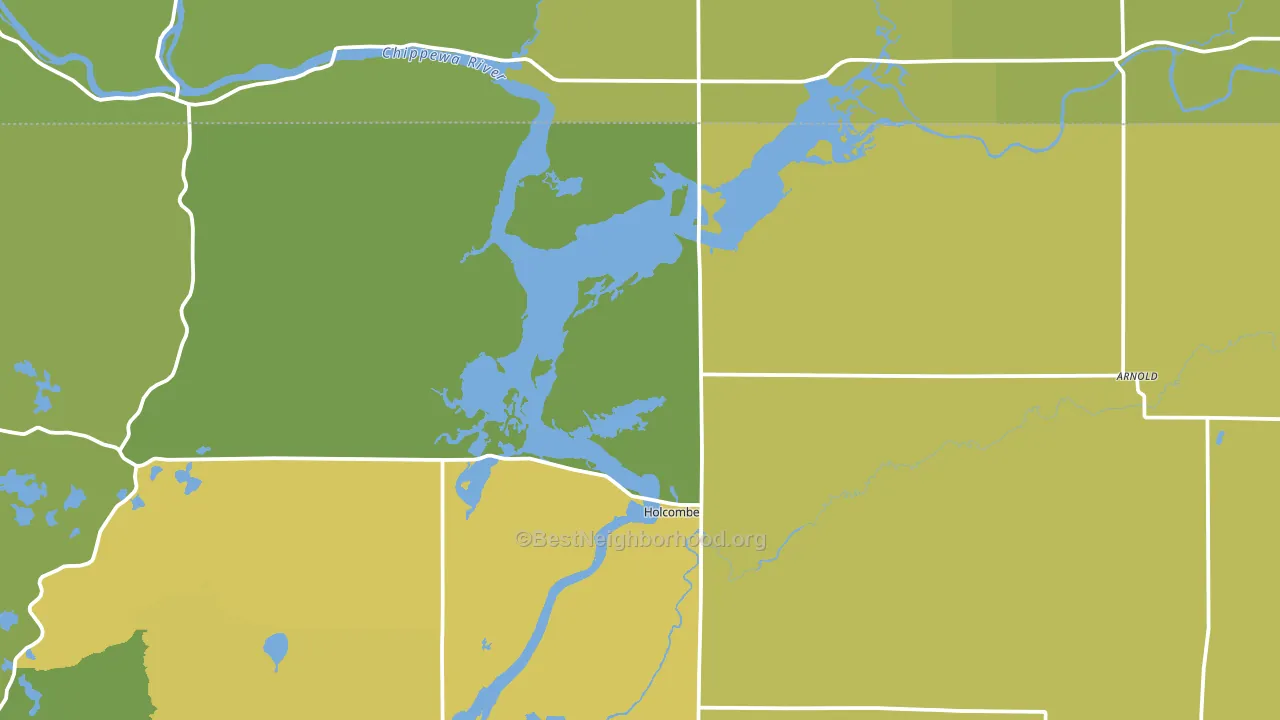 54745, WI block-group voter-turnout map