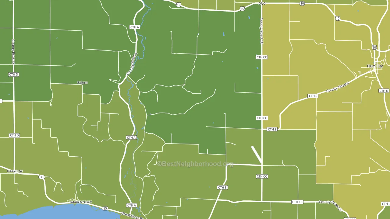 54750, WI block-group voter-turnout map