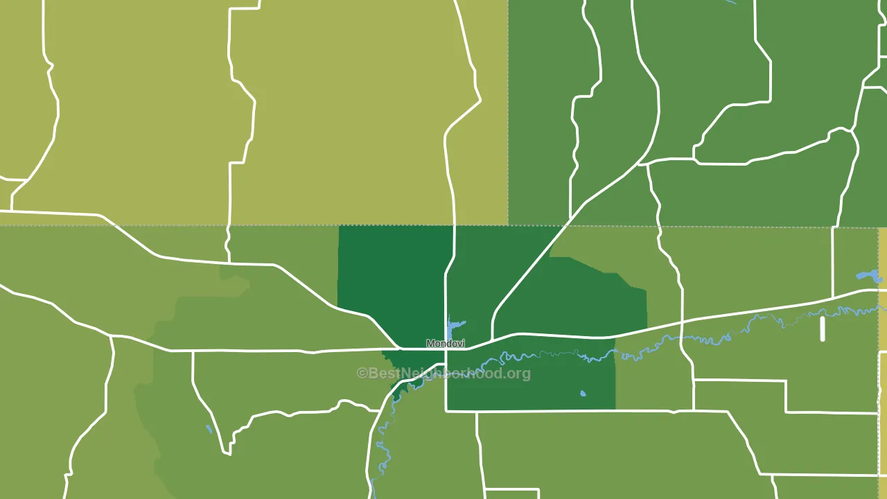 54755, WI block-group voter-turnout map