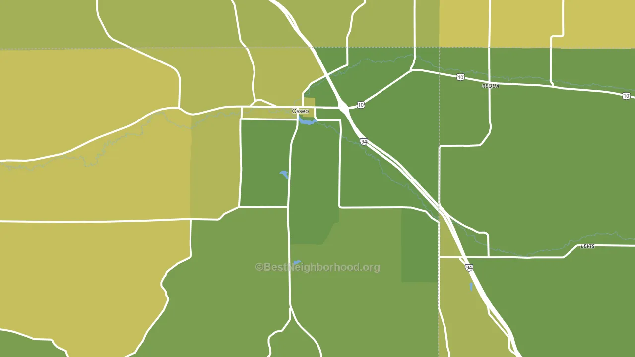 54758, WI block-group voter-turnout map