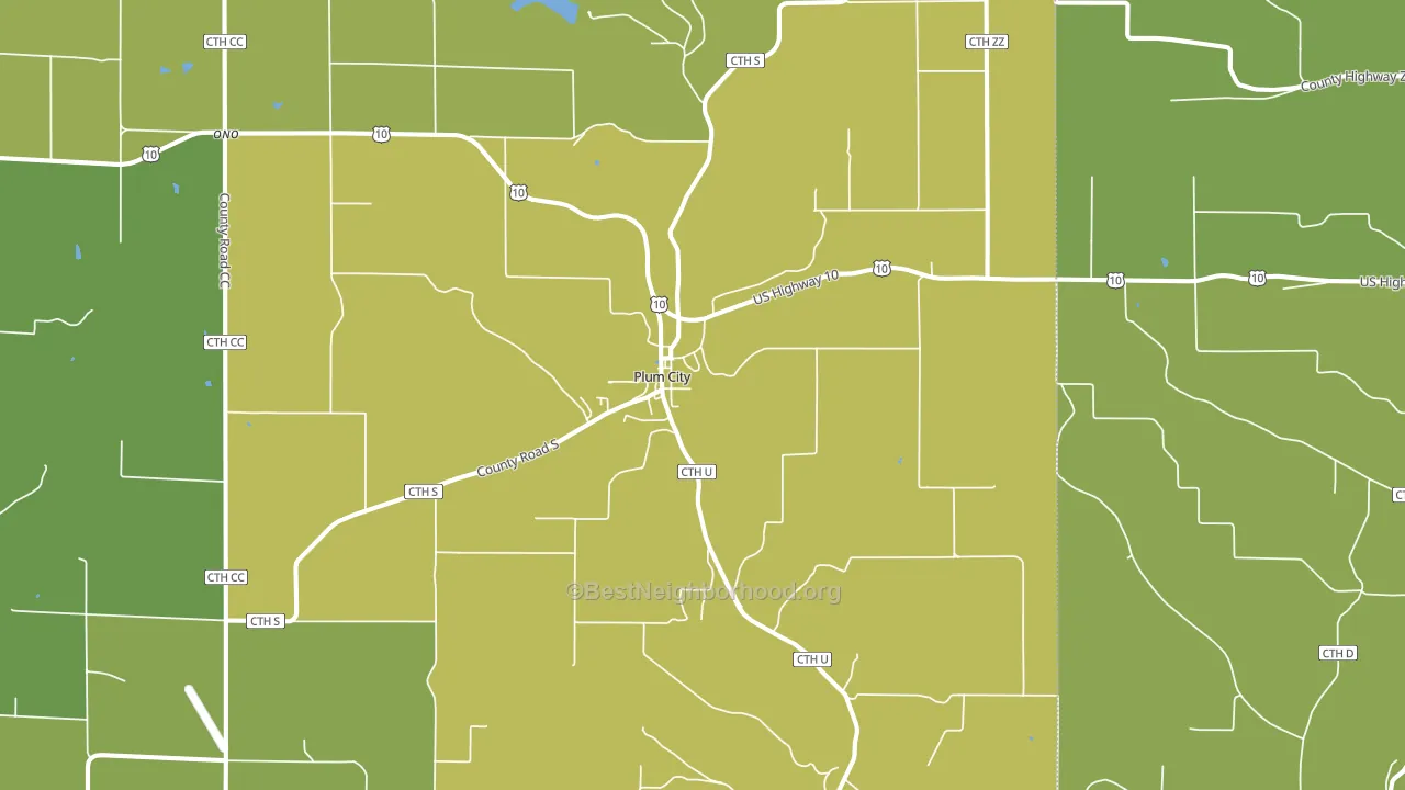 54761, WI block-group voter-turnout map