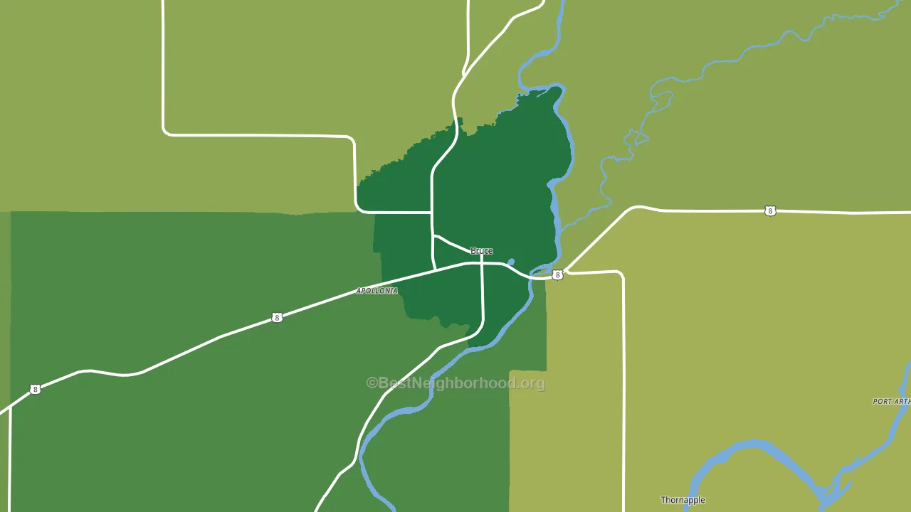54819, WI block-group voter-turnout map