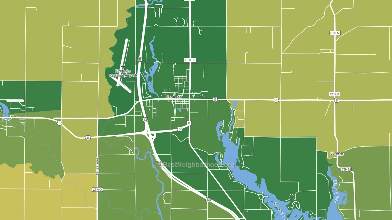 54822, WI block-group voter-turnout map