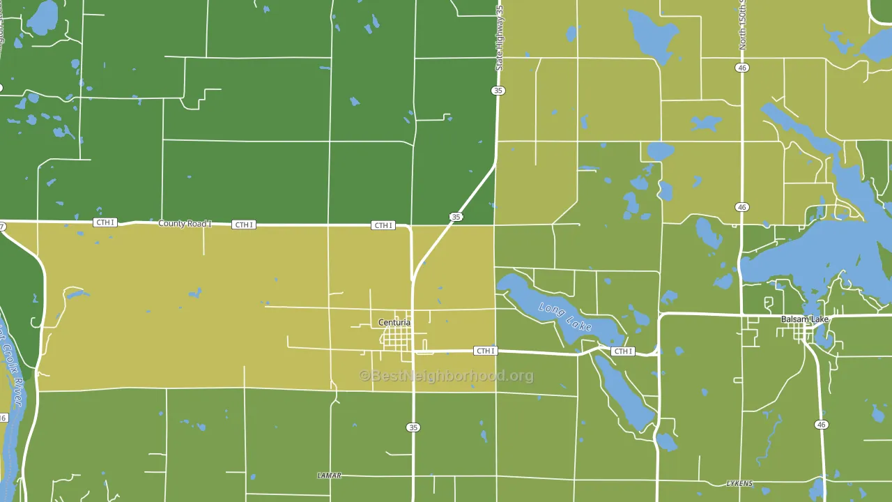 54824, WI block-group voter-turnout map